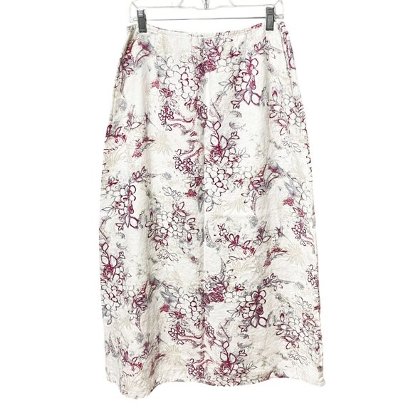 Hunts Club Dresses & Skirts - Vintage 90’s Hunts Club 100% Linen Floral Print Midi/Maxi Skirt Women’s Size 12